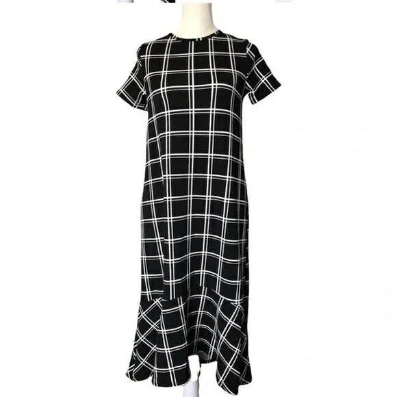 black off the shoulder dress with sleeves Drape Long Sleeve Mini Dress Black M/L